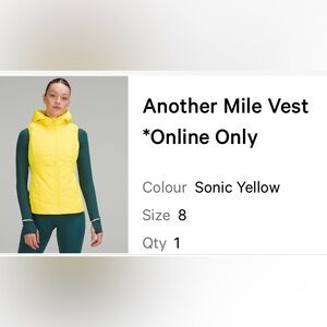 Lululemon Another Mile Vest - Yellow